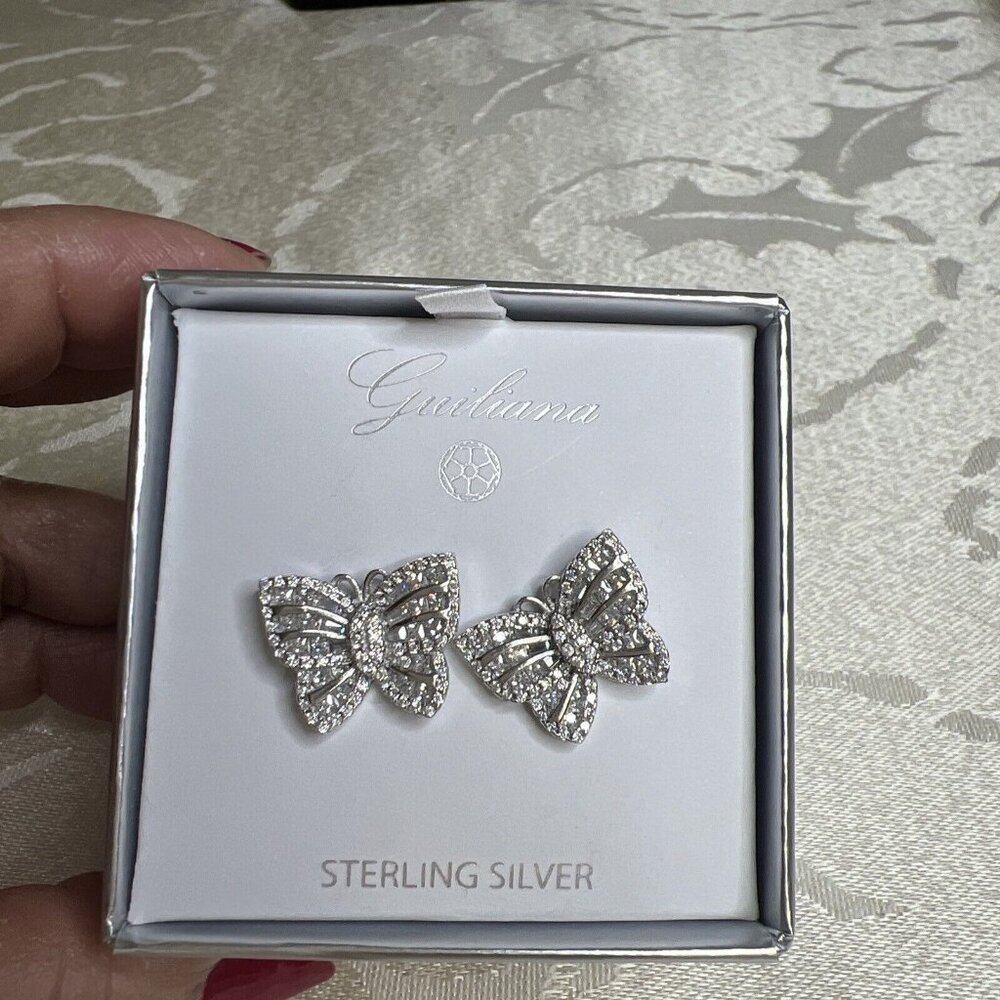 Guiliana Sterling Silver Stud Earring Women Cubic Zircon‎ Jewelry Festive